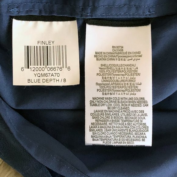 BCBGMAXAZRIA Short Sleeve Dress Blue Size 8 - Picture 13 of 16